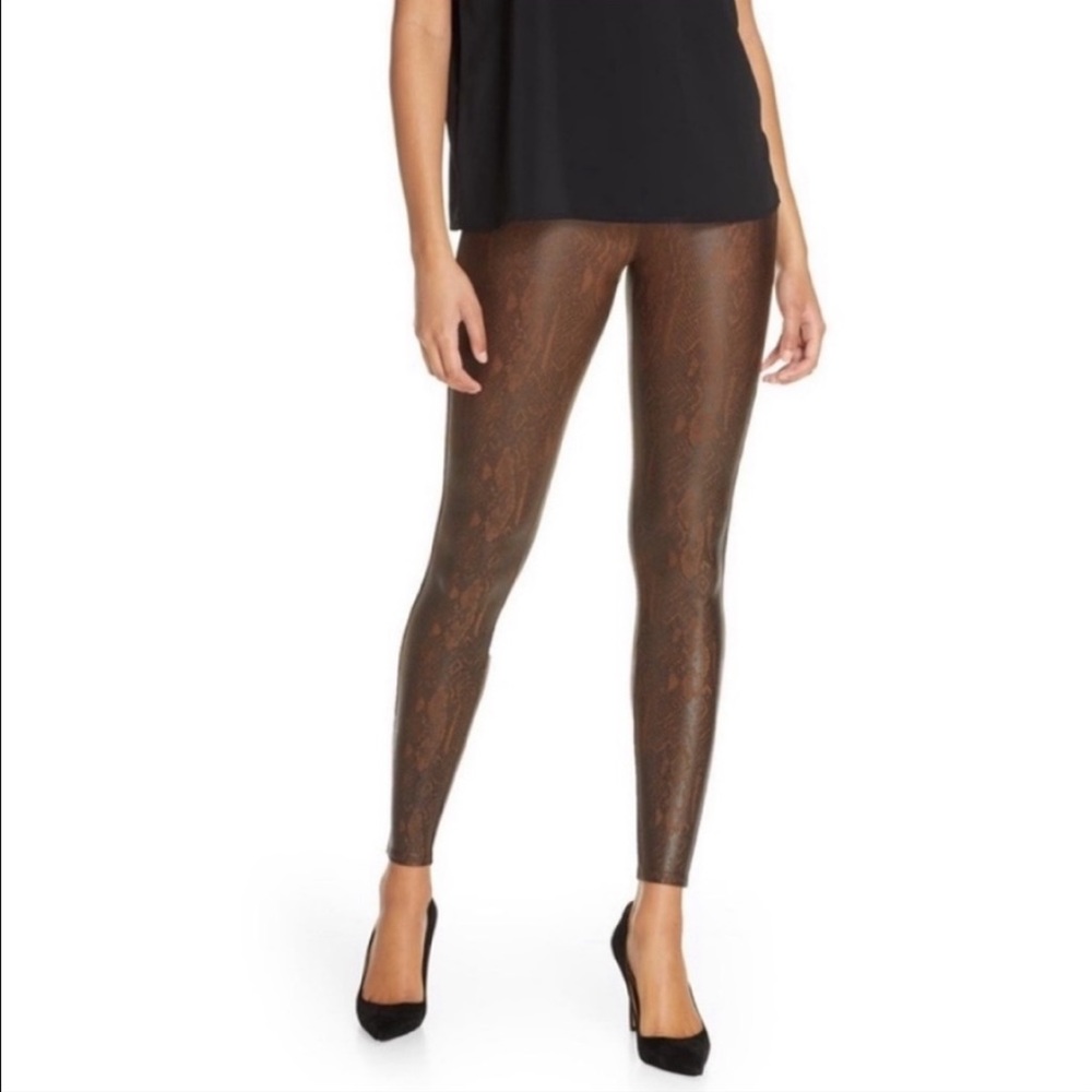 Spanx Faux Leather Snakeskin Leggings - Picture 5 of 8